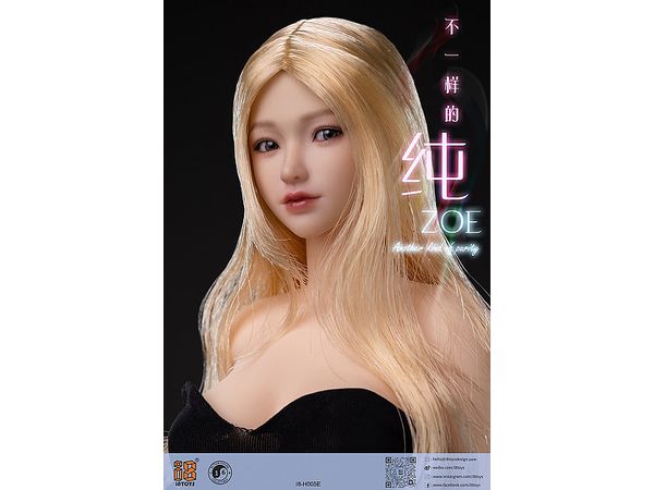 [i8T-H005E] Asian Beauty Head E (Movable Eyeballs) Long Blonde Hair