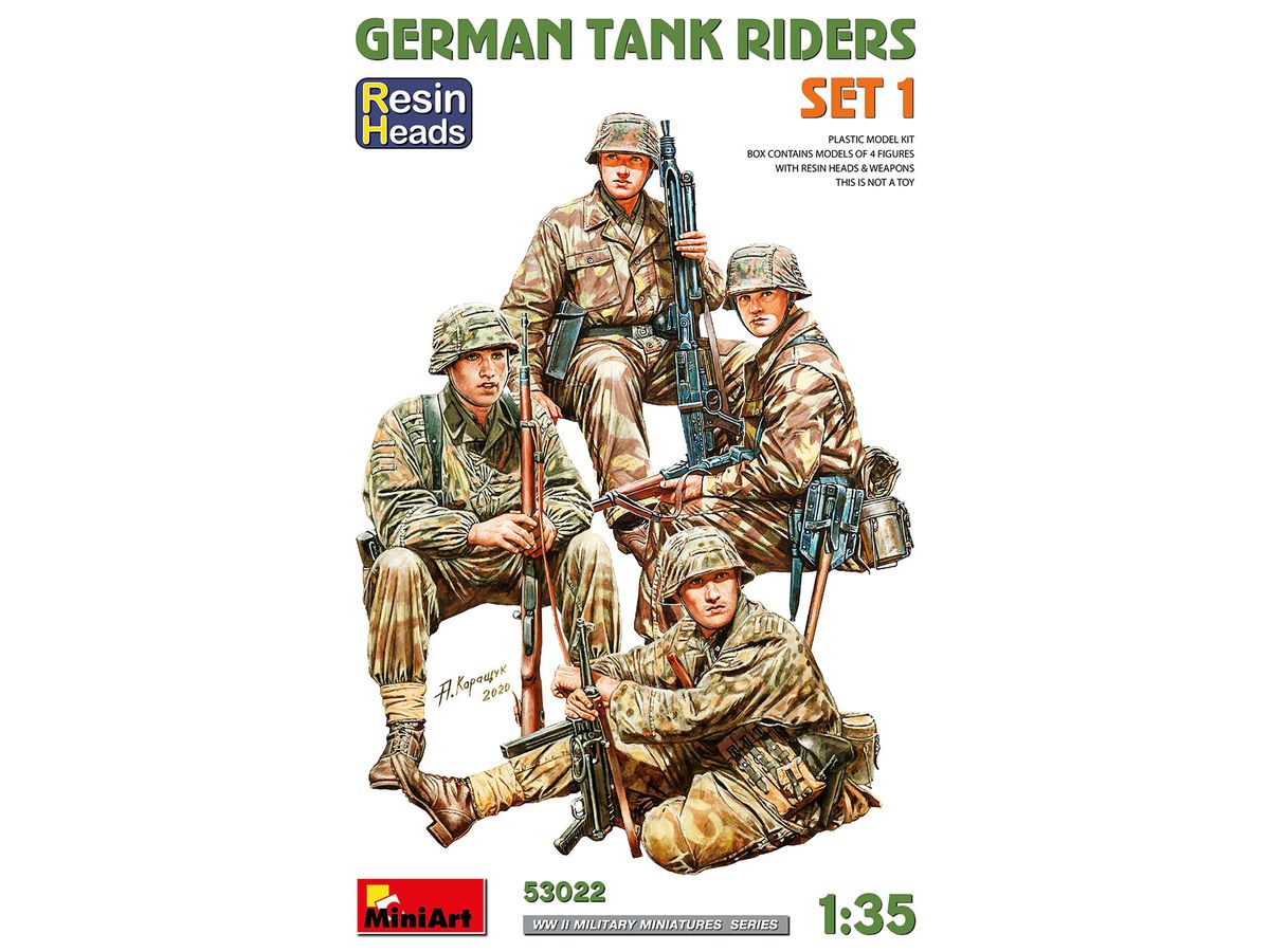 German Tank Riders Set 1. Resin Heads