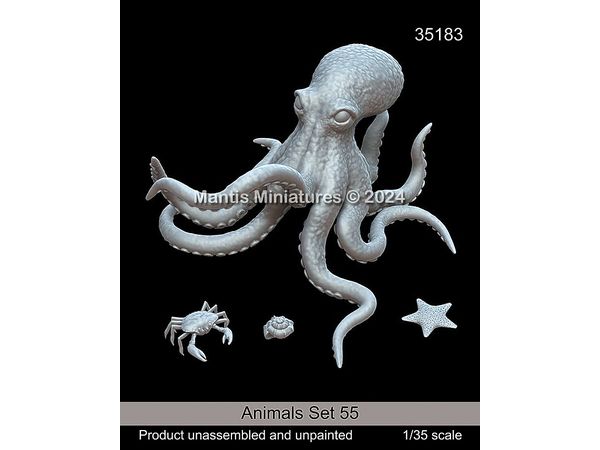 Animal Set 55 Undersea Creatures Octopus/Crab/Starfish/Snail