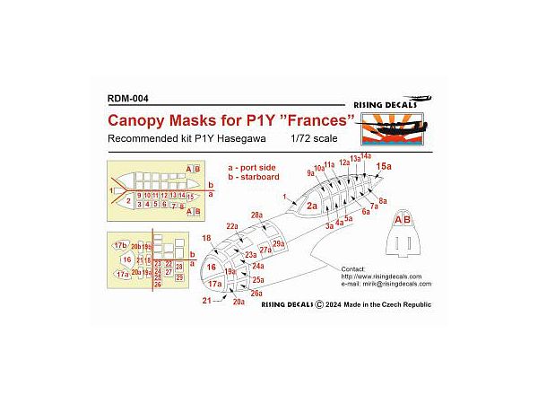 Canopy mask for P1Y  Frances (Hasegawa)